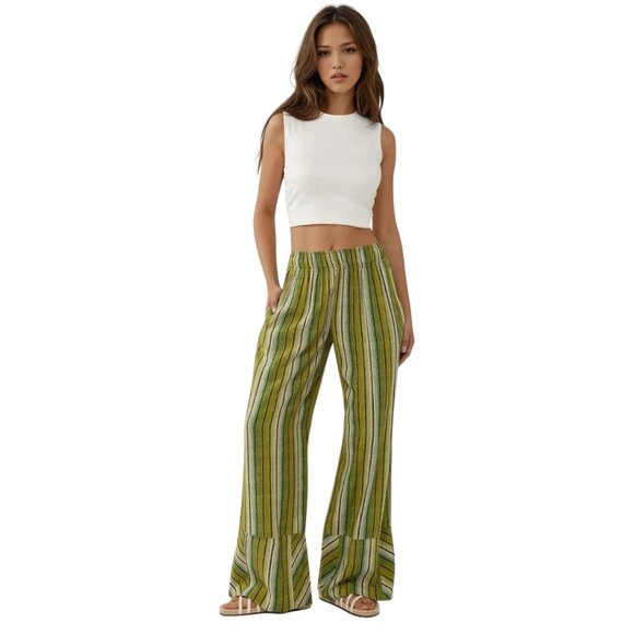 Free People Pants - Free People Day’s End Stripe Pants – Wide Leg, Relaxed Fit – Size L